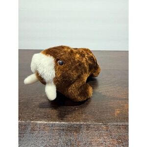 Sea World 1988 Walrus Plush Stuffed Animal Toy Brown White Tusk 6"
